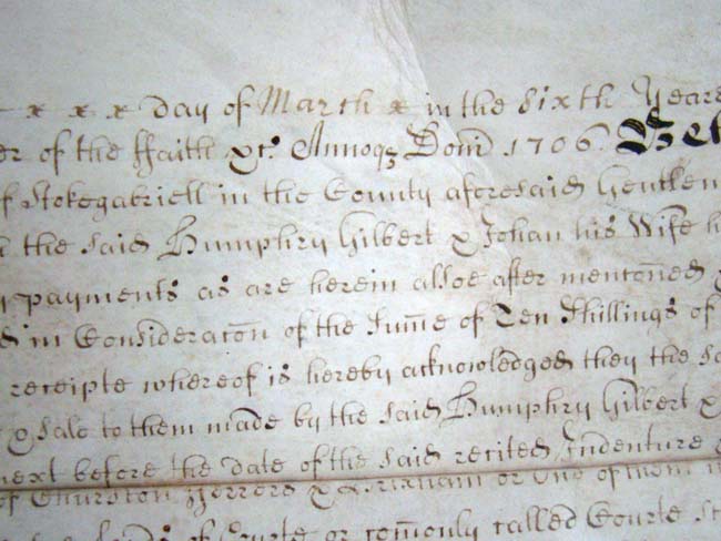 A Queen Anne Trust Indenture on vellum dated March 20, 1706 — image 3